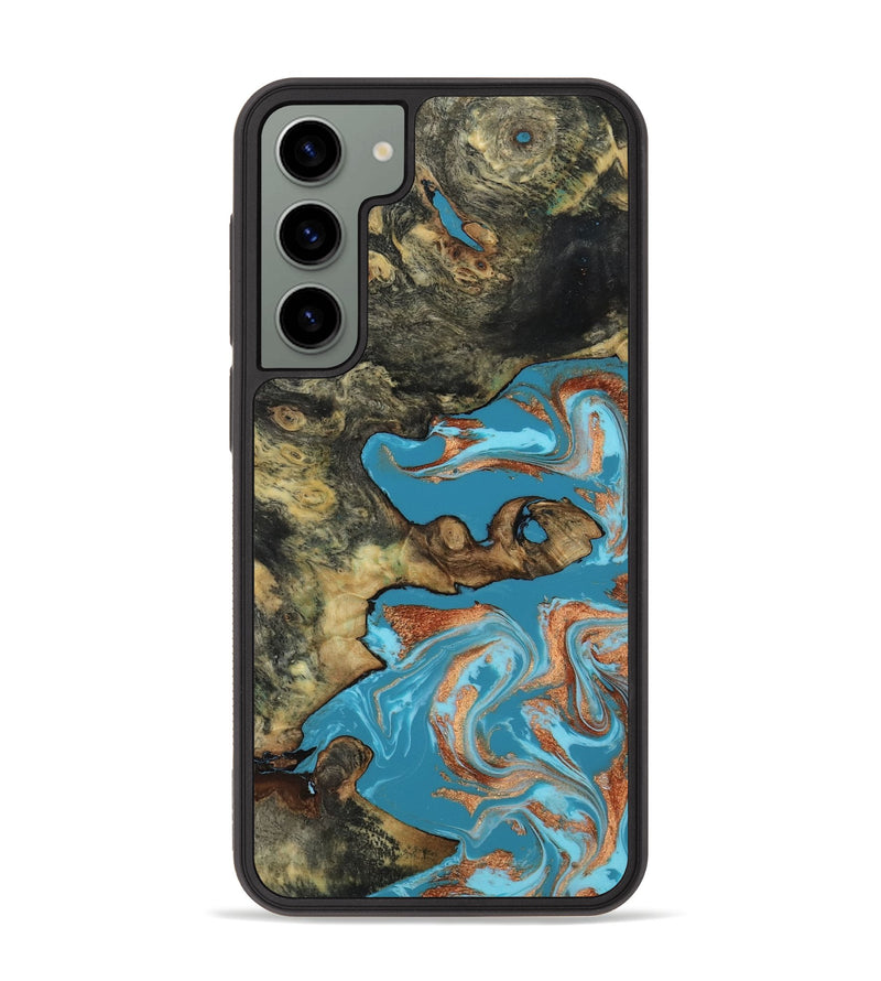 Galaxy S23 Plus Wood Phone Case - Luna (Teal & Gold, 817722)