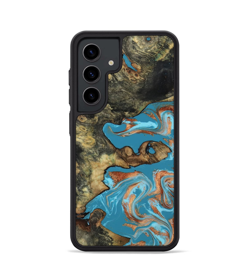 Galaxy S24 Wood Phone Case - Luna (Teal & Gold, 817722)