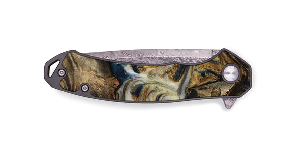 EDC Wood Pocket Knife - Gay (Teal & Gold, 817723)