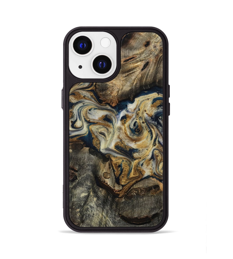 iPhone 13 Wood Phone Case - Gay (Teal & Gold, 817723)