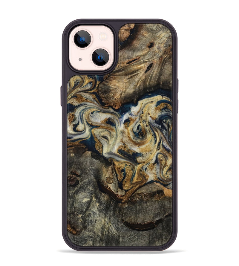 iPhone 14 Plus Wood Phone Case - Gay (Teal & Gold, 817723)