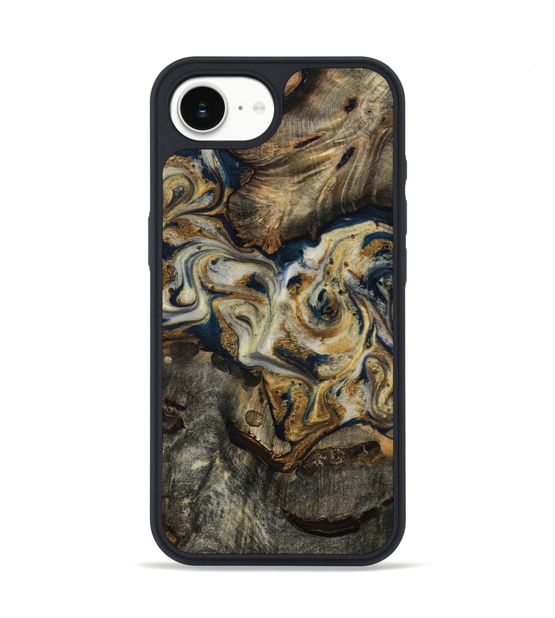iPhone 16e Wood Phone Case - Gay (Teal & Gold, 817723)