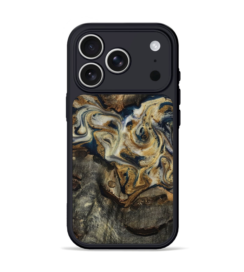 iPhone 17 Pro Wood Phone Case - Gay (Teal & Gold, 817723)