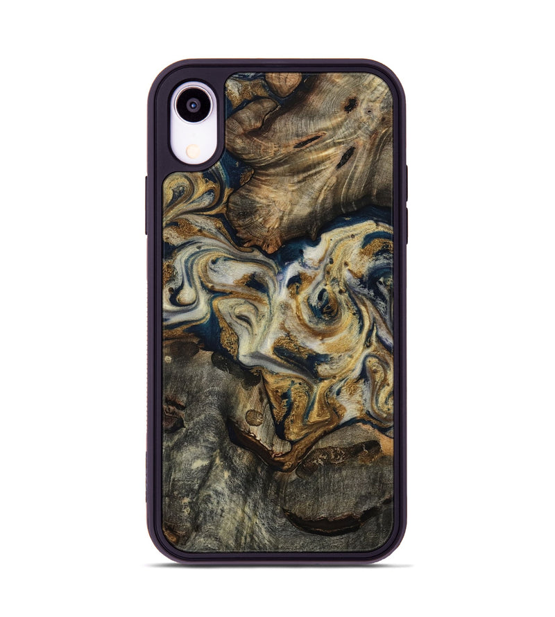 iPhone Xr Wood Phone Case - Gay (Teal & Gold, 817723)