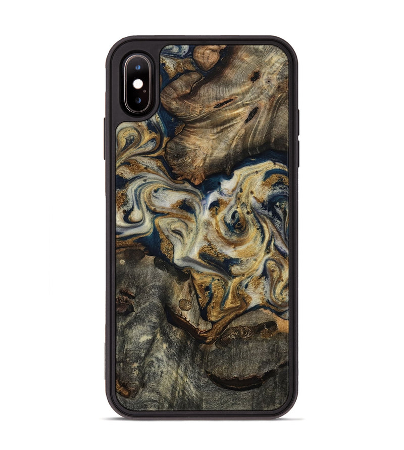 iPhone Xs Max Wood Phone Case - Gay (Teal & Gold, 817723)