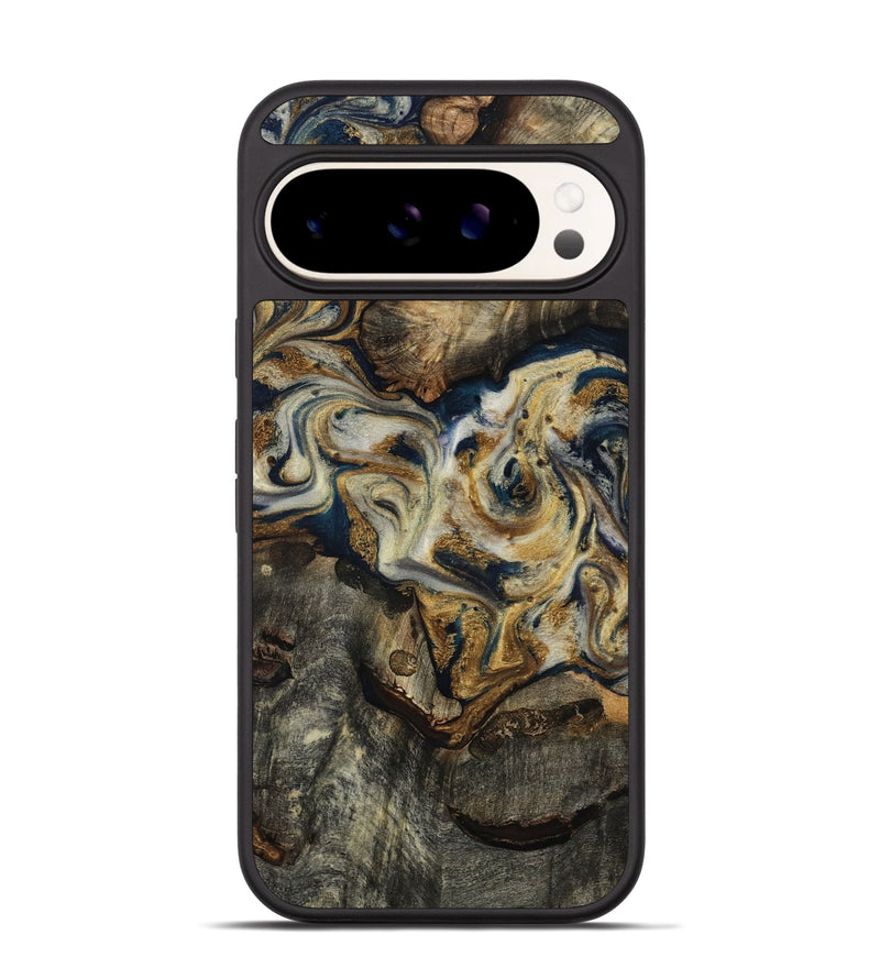 Pixel 9 Wood Phone Case - Gay (Teal & Gold, 817723)