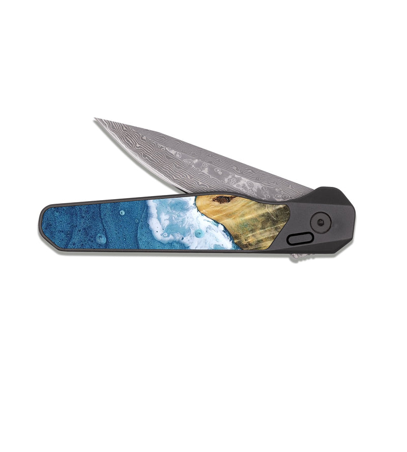 EDC Dark Damascus Wood Pocket Knife - Niki (Coastal, 817732)