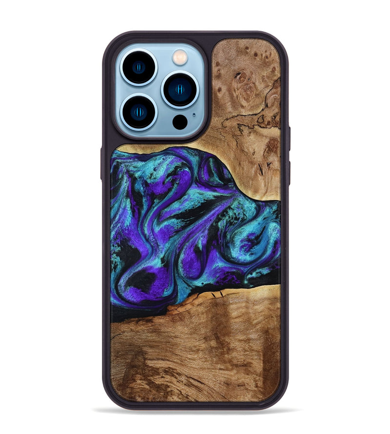 iPhone 14 Pro Max Wood Phone Case - Vada (Purple, 817742)