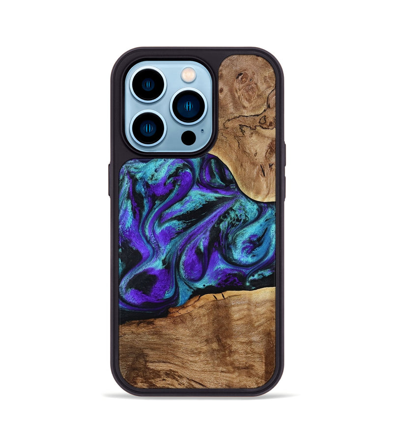 iPhone 14 Pro Wood Phone Case - Vada (Purple, 817742)
