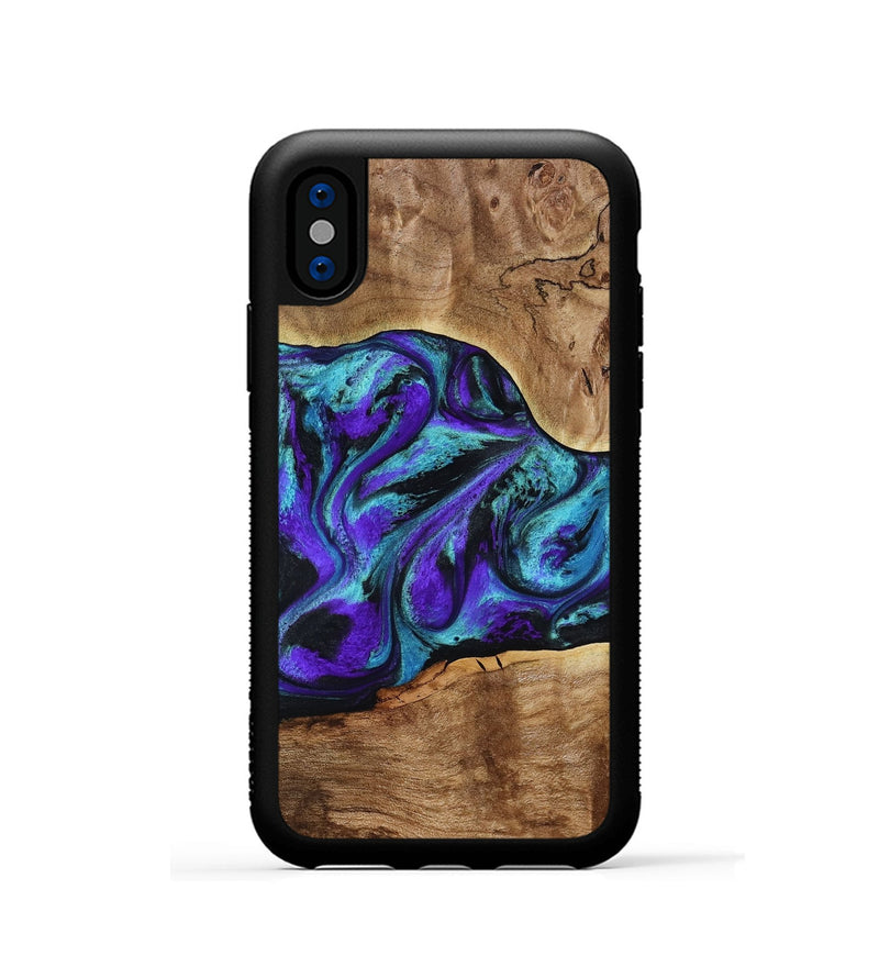 iPhone Xs Wood Phone Case - Vada (Purple, 817742)