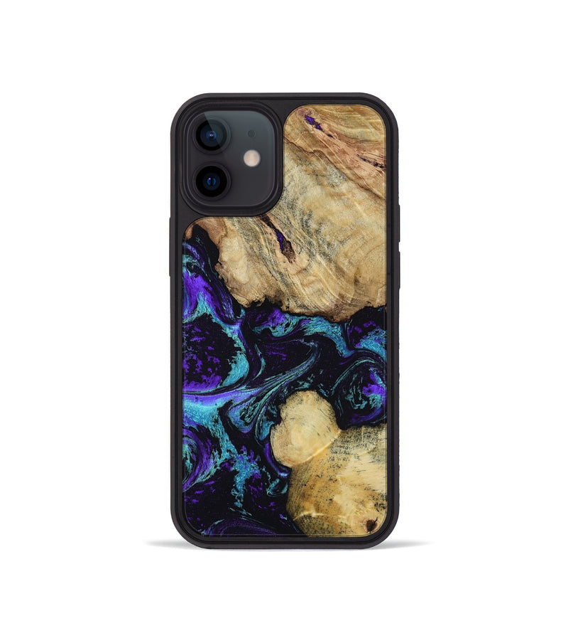 iPhone 12 mini Wood Phone Case - Nelda (Purple, 817743)