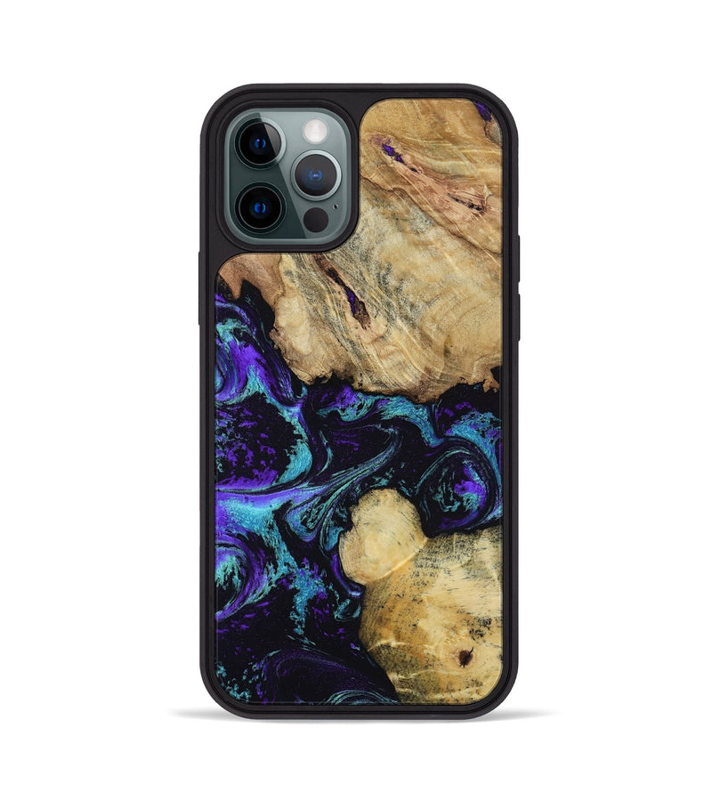 iPhone 12 Pro Wood Phone Case - Nelda (Purple, 817743)