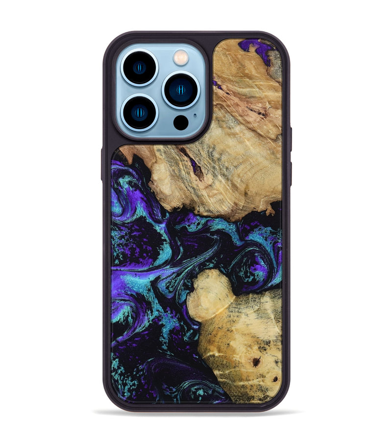 iPhone 14 Pro Max Wood Phone Case - Nelda (Purple, 817743)