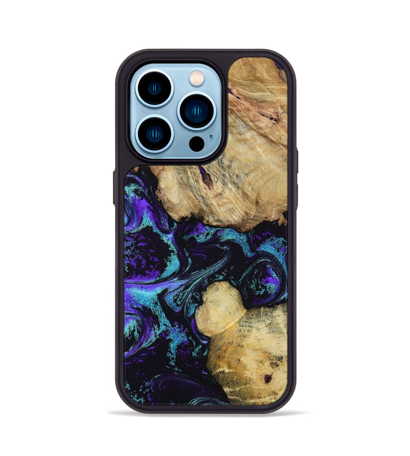iPhone 14 Pro Wood Phone Case - Nelda (Purple, 817743)