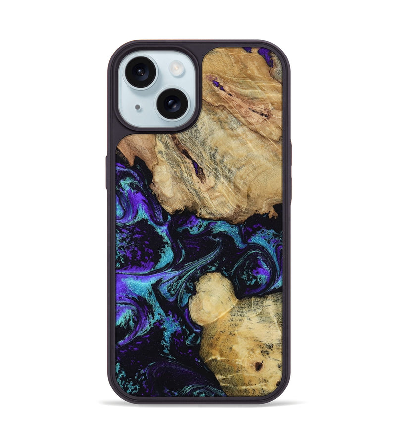 iPhone 15 Wood Phone Case - Nelda (Purple, 817743)