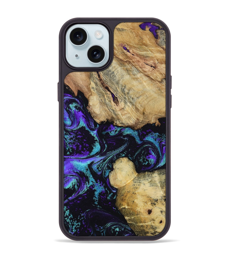 iPhone 15 Plus Wood Phone Case - Nelda (Purple, 817743)