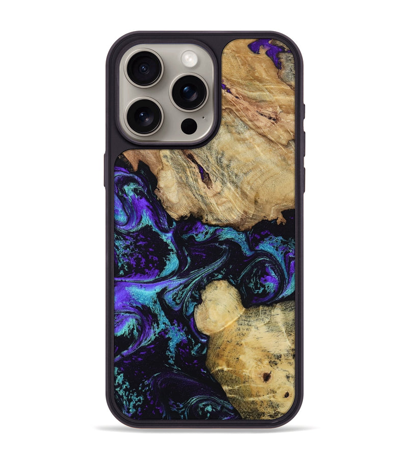 iPhone 15 Pro Max Wood Phone Case - Nelda (Purple, 817743)