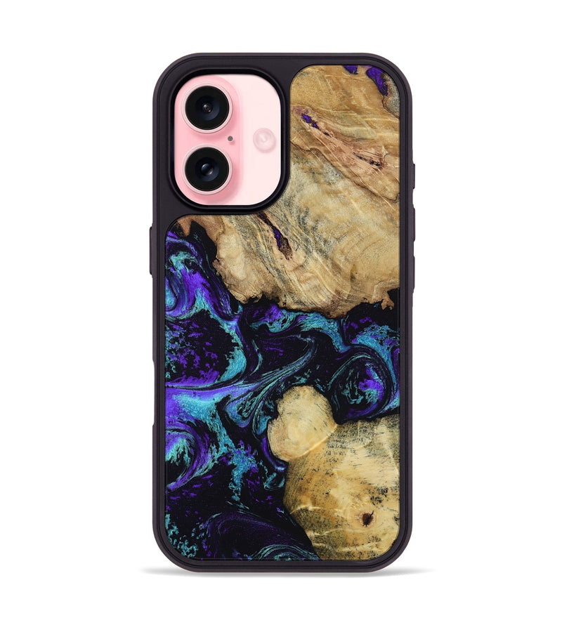 iPhone 16 Wood Phone Case - Nelda (Purple, 817743)