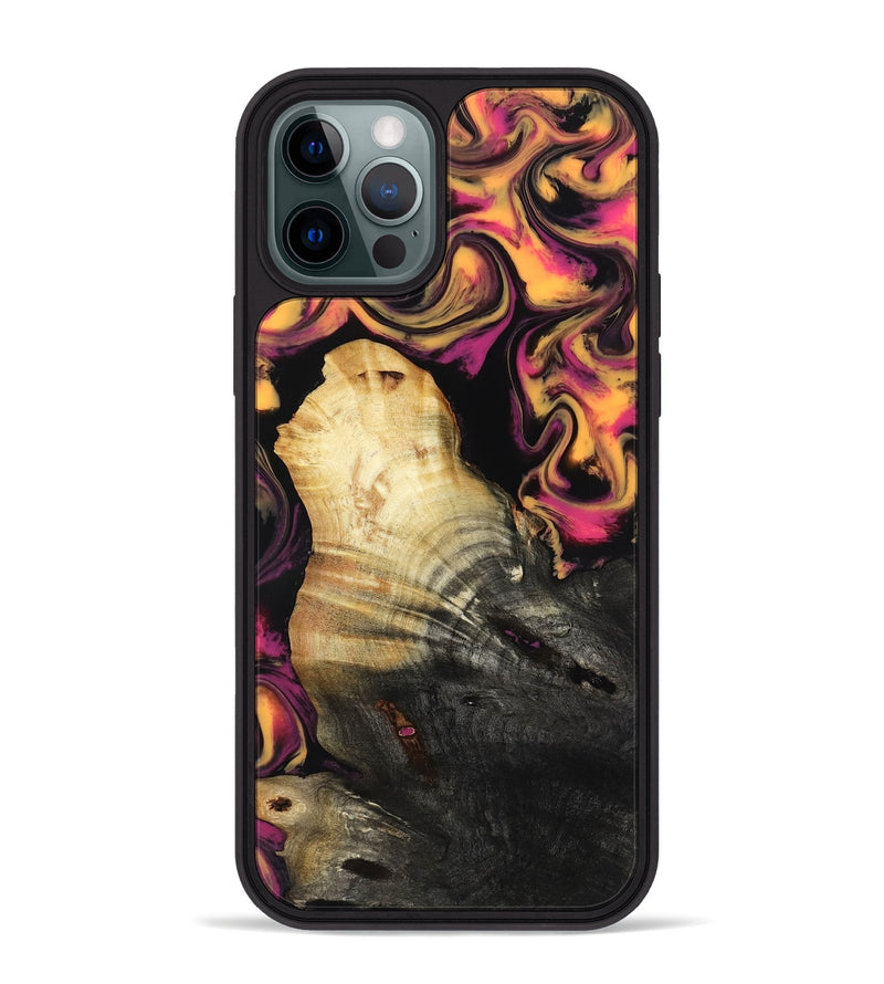 iPhone 12 Pro Max Wood Phone Case - Susan (Neon, 817777)