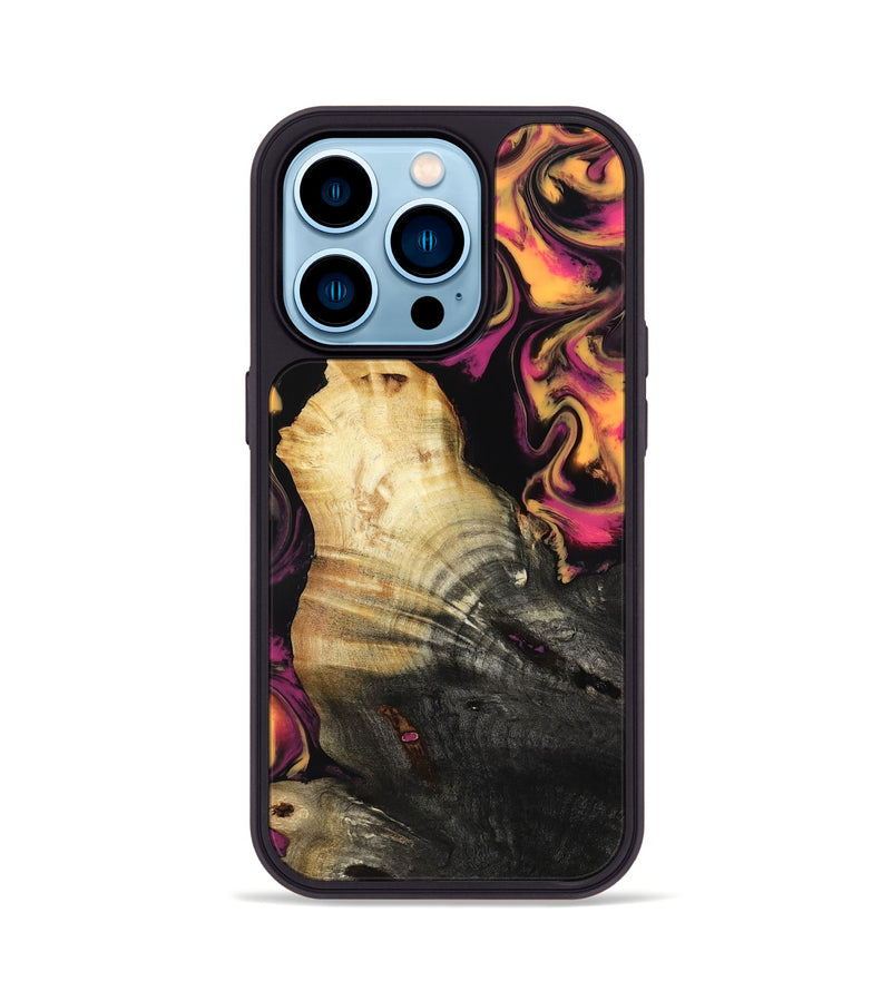 iPhone 14 Pro Wood Phone Case - Susan (Neon, 817777)