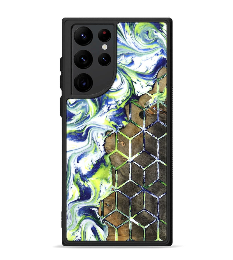 Galaxy S22 Ultra Wood Phone Case - Abbie (Neon, 817779)