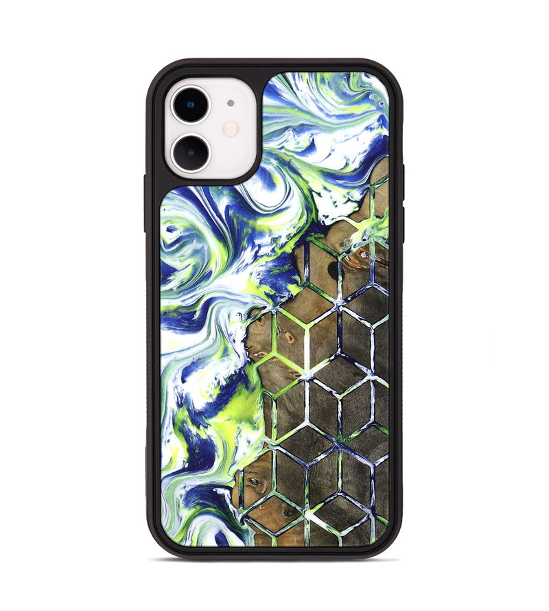 iPhone 11 Wood Phone Case - Abbie (Neon, 817779)