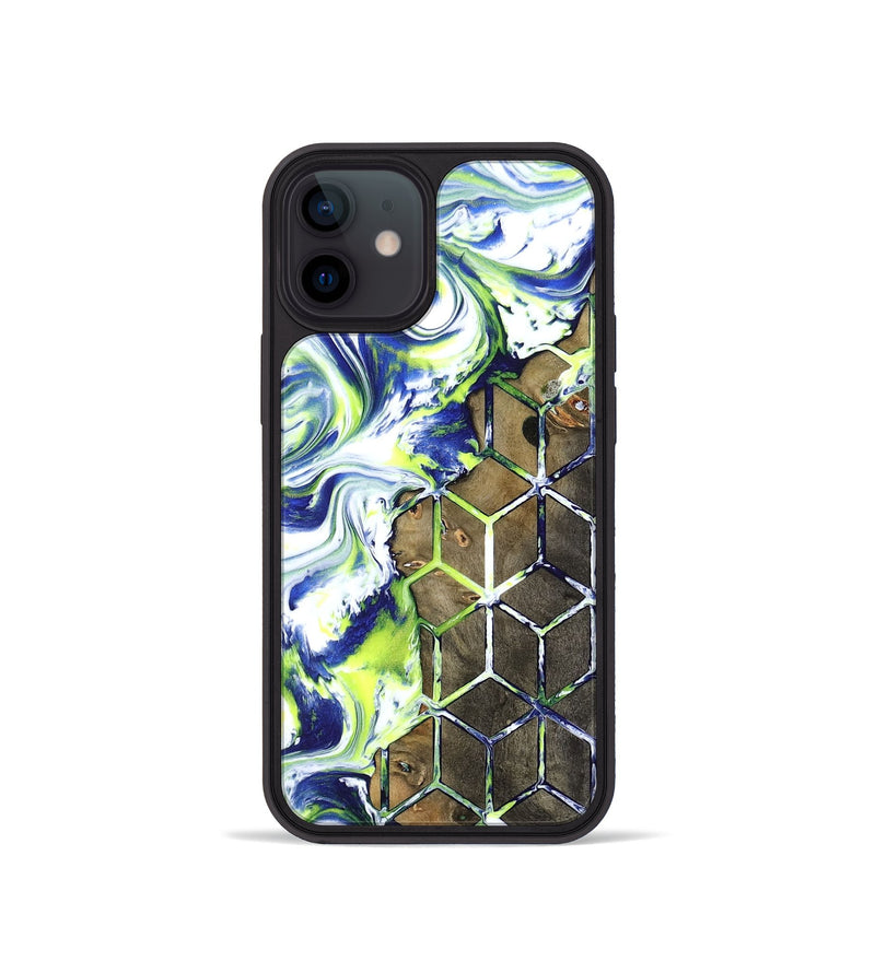 iPhone 12 mini Wood Phone Case - Abbie (Neon, 817779)