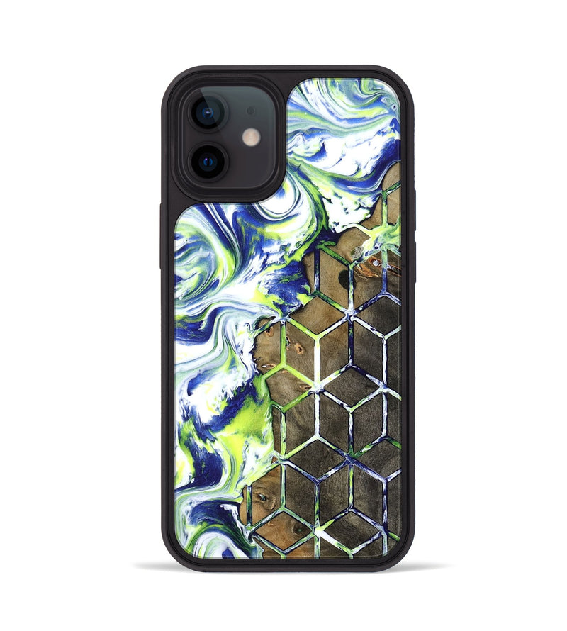 iPhone 12 Wood Phone Case - Abbie (Neon, 817779)