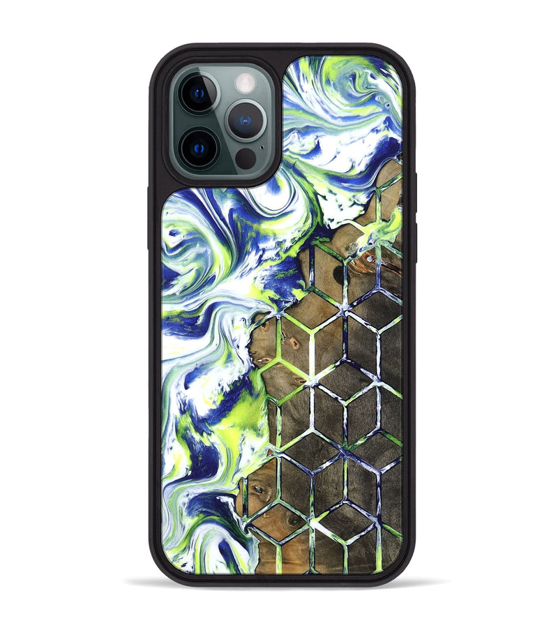 iPhone 12 Pro Max Wood Phone Case - Abbie (Neon, 817779)