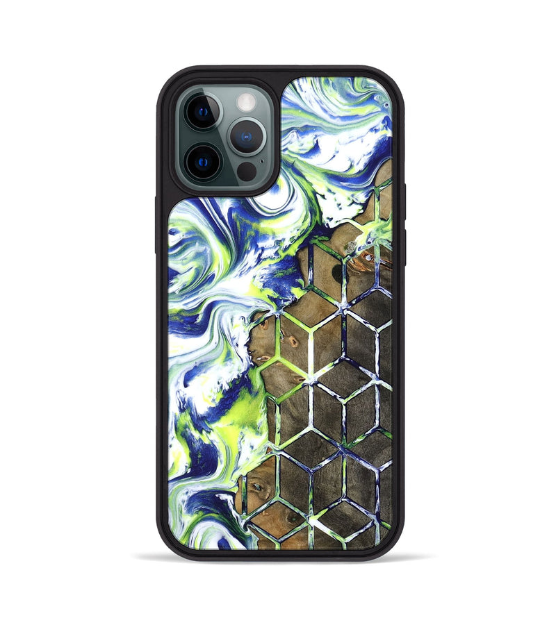 iPhone 12 Pro Wood Phone Case - Abbie (Neon, 817779)