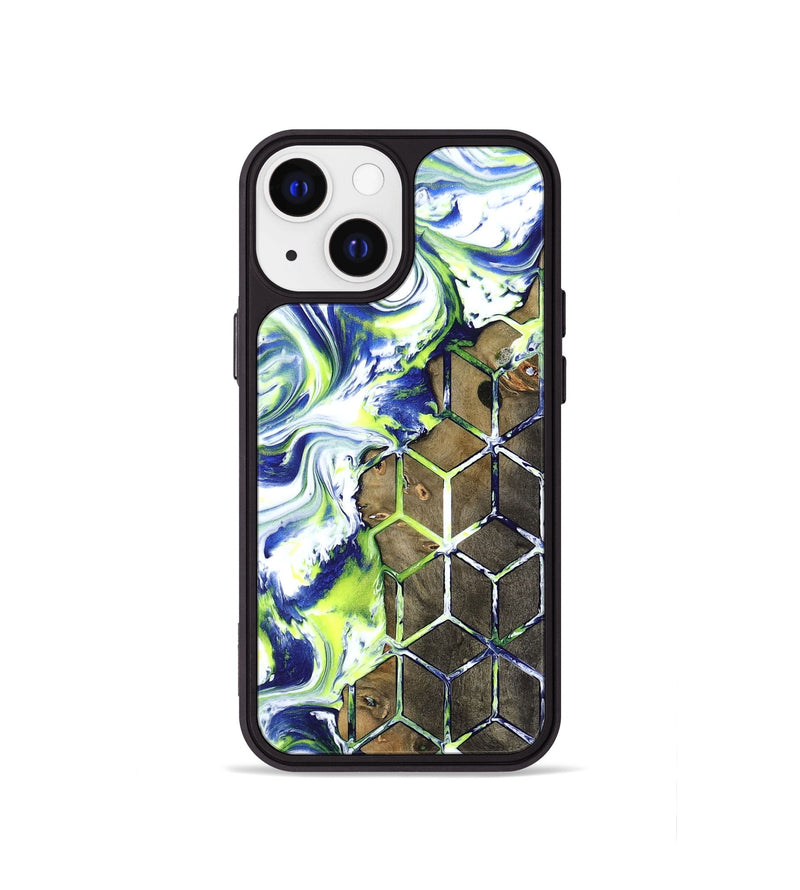 iPhone 13 mini Wood Phone Case - Abbie (Neon, 817779)