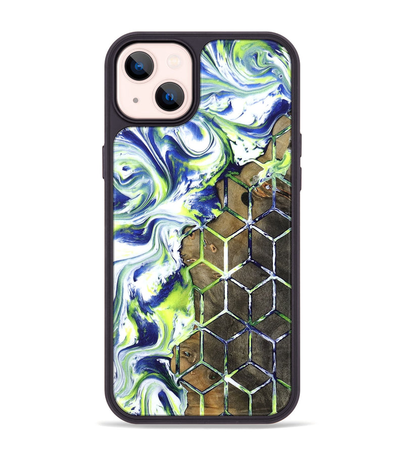 iPhone 14 Plus Wood Phone Case - Abbie (Neon, 817779)