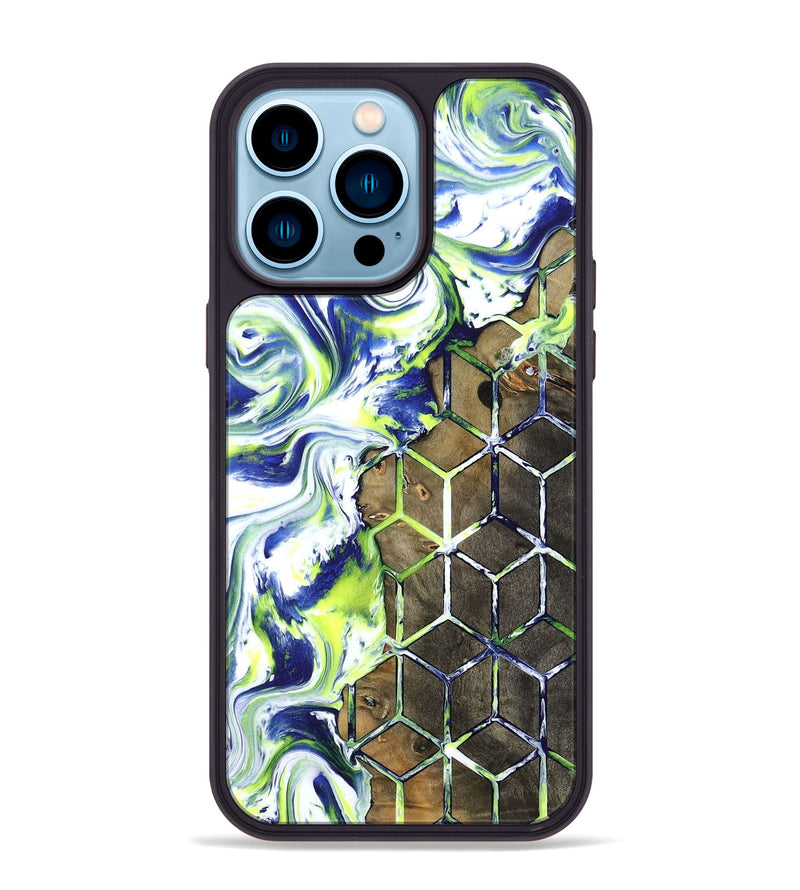 iPhone 14 Pro Max Wood Phone Case - Abbie (Neon, 817779)