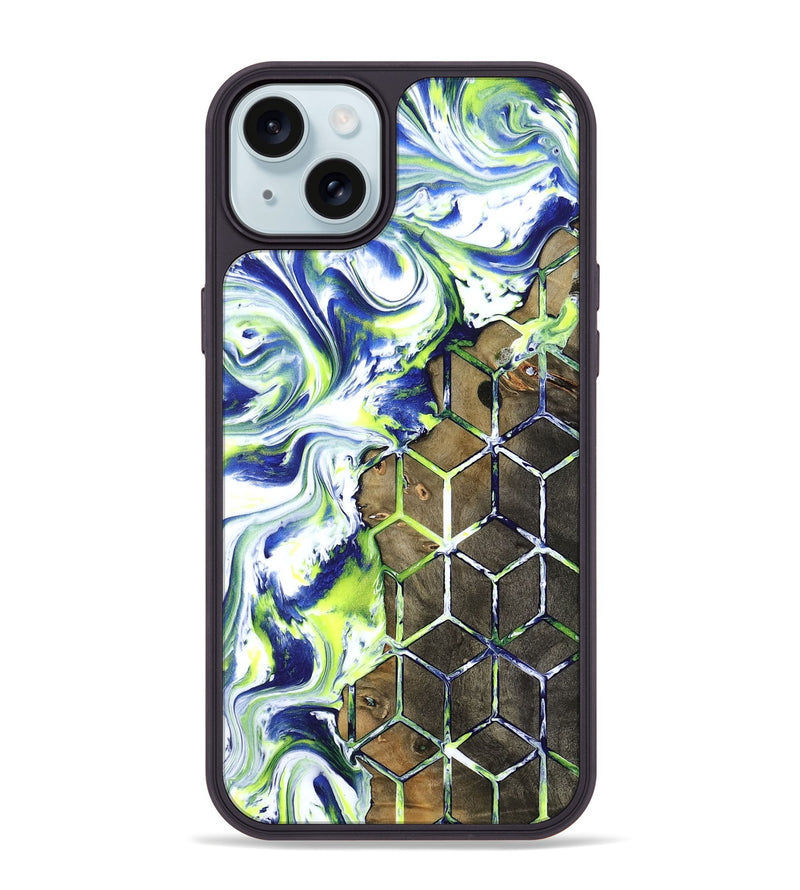 iPhone 15 Plus Wood Phone Case - Abbie (Neon, 817779)