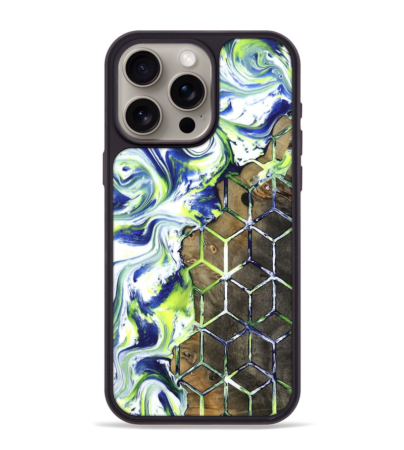 iPhone 15 Pro Max Wood Phone Case - Abbie (Neon, 817779)