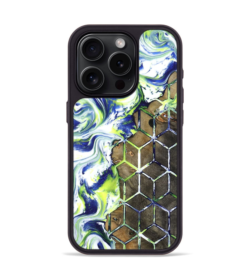 iPhone 15 Pro Wood Phone Case - Abbie (Neon, 817779)