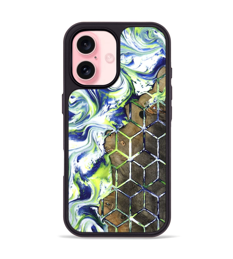 iPhone 16 Wood Phone Case - Abbie (Neon, 817779)