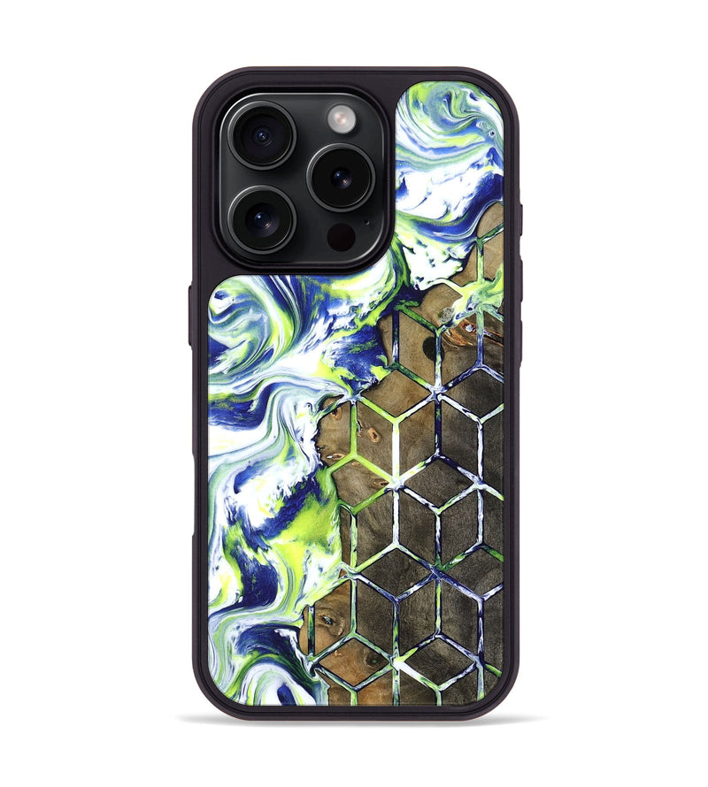 iPhone 16 Pro Wood Phone Case - Abbie (Neon, 817779)