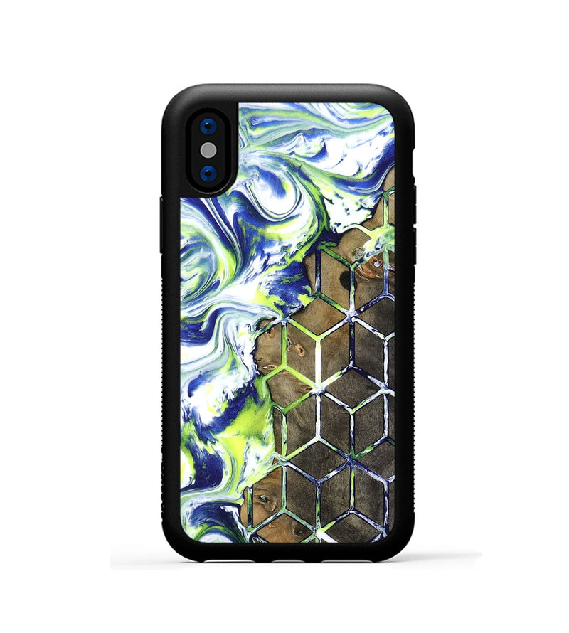 iPhone Xs Wood Phone Case - Abbie (Neon, 817779)