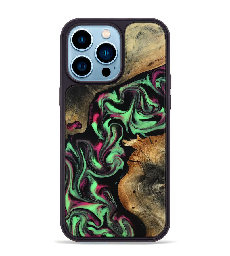 iPhone 14 Pro Max Wood Phone Case - Virgil (Neon, 817780)