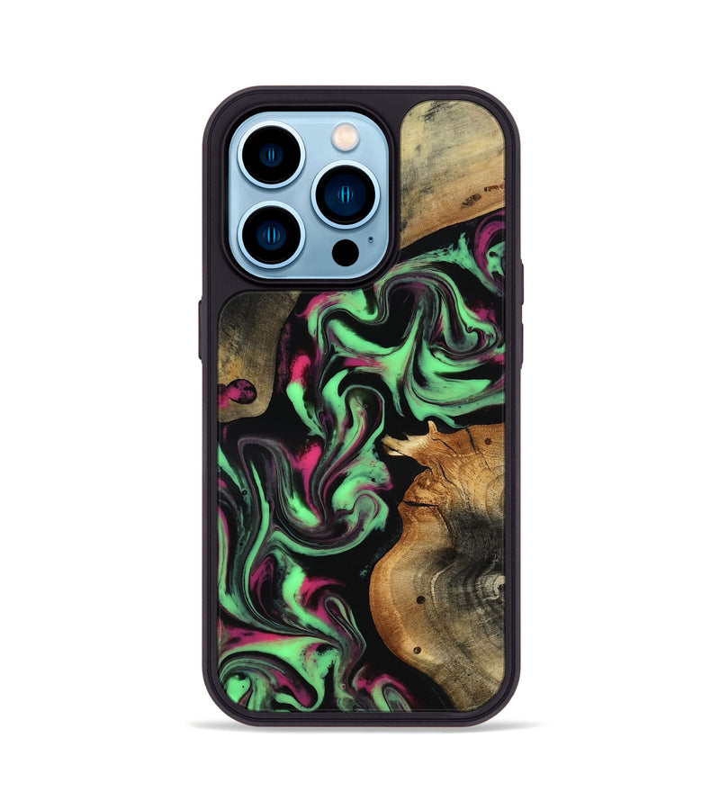 iPhone 14 Pro Wood Phone Case - Virgil (Neon, 817780)
