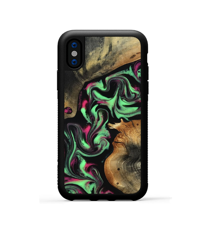 iPhone Xs Wood Phone Case - Virgil (Neon, 817780)