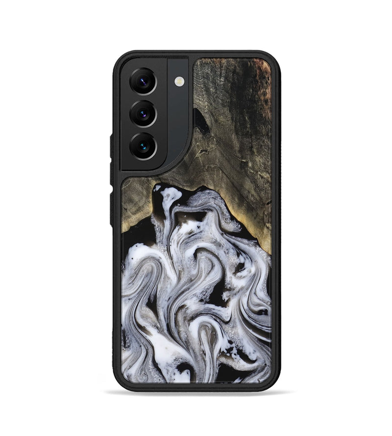 Galaxy S22 Wood Phone Case - Leatha (Black & White, 817783)