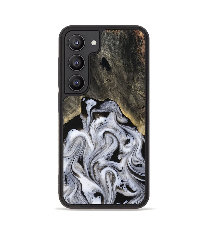 Galaxy S23 Wood Phone Case - Leatha (Black & White, 817783)
