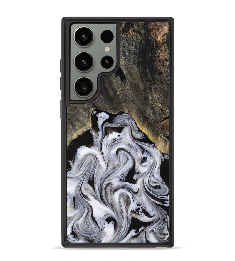 Galaxy S23 Ultra Wood Phone Case - Leatha (Black & White, 817783)