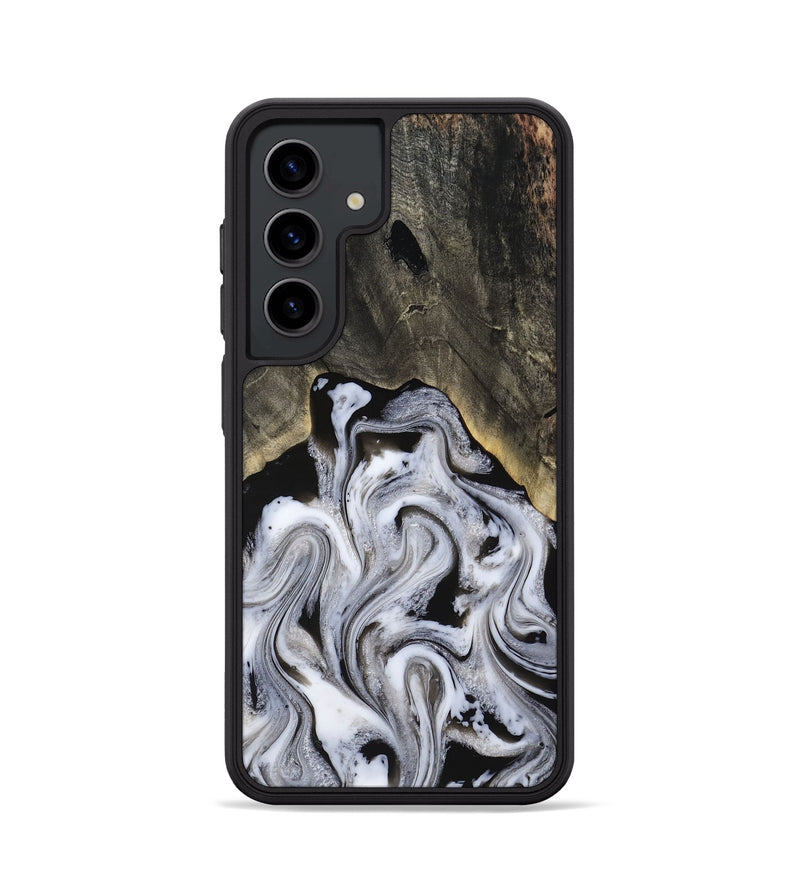 Galaxy S24 Wood Phone Case - Leatha (Black & White, 817783)