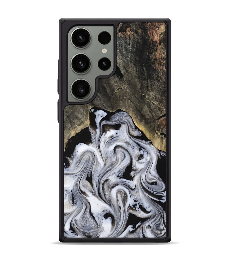 Galaxy S24 Ultra Wood Phone Case - Leatha (Black & White, 817783)