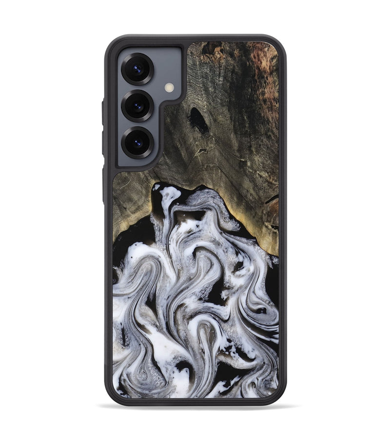 Galaxy S25 Plus Wood Phone Case - Leatha (Black & White, 817783)