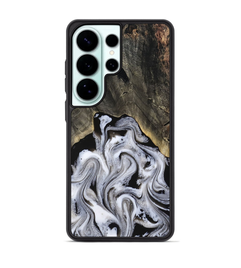 Galaxy S26 Ultra Wood Phone Case - Leatha (Black & White, 817783)