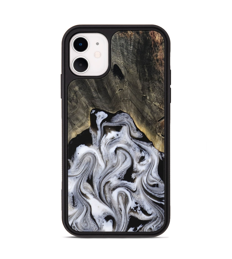 iPhone 11 Wood Phone Case - Leatha (Black & White, 817783)